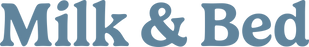 Logo of Milk & Bed with a blue color scheme